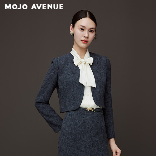 朗姿/MOJO AVENUE莫佐2025新款摩登立体剪裁西服短外套女秋