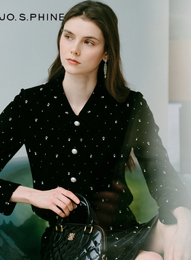 MOJO AVENUE莫佐2025冬新款简约干练丝绒短外套女立体剪裁高级感