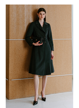 【舒心】MOJO AVENUE莫佐2025冬新品智感女士中长款大衣高级感灰