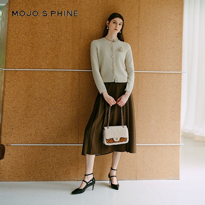 MOJO莫佐2025新款都市美拉德优雅半身裙女秋冬高腰垂坠气质半裙