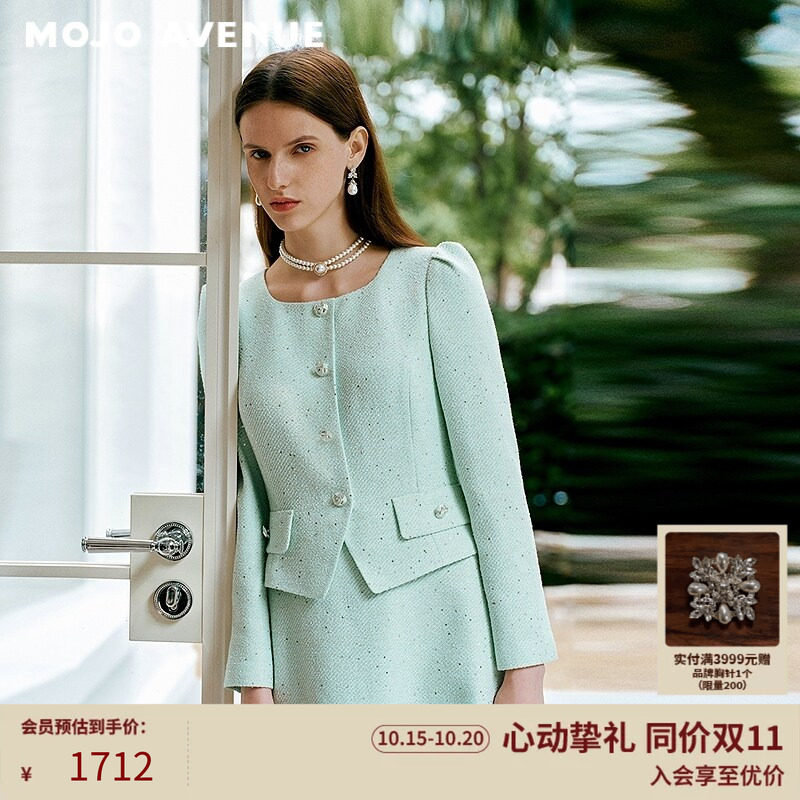 朗姿/MOJO AVENUE莫佐2026春新品千金小香风连衣裙女气质温柔显瘦