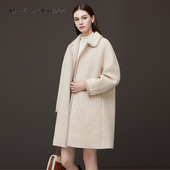 朗姿 AVENUE莫佐静奢老钱风羊毛羊绒双面呢翻领直筒大 MOJO