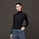 舒心 MOJO AVENUE莫佐2025新款 羊毛针织上衣女修身 亲肤秋冬高
