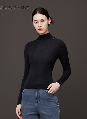 【舒心】MOJO AVENUE莫佐2025新款羊毛针织上衣女修身亲肤秋冬高