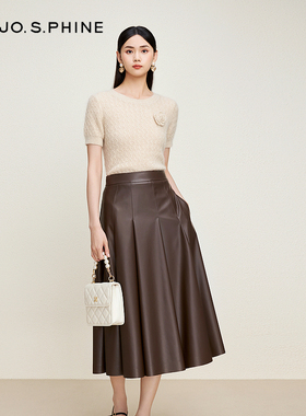 【舒心】【宣璐同款】MOJO AVENUE莫佐高定皮裙中长伞裙2024新款