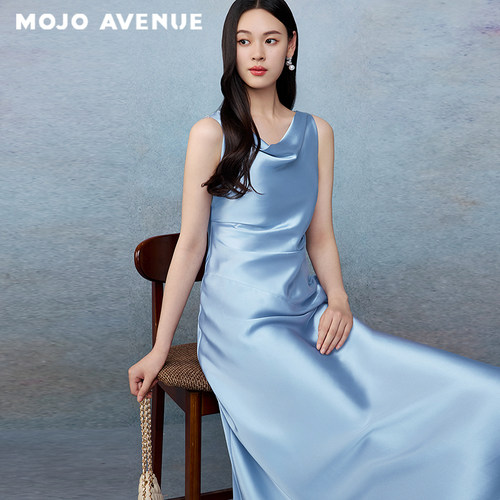 朗姿/MOJO莫佐2026夏新品无袖连衣裙修身显瘦长裙温柔优雅气质感