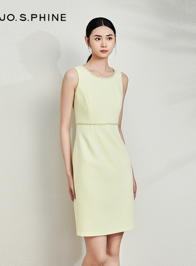 朗姿集团【夏梦黄奕同款】MOJO莫佐简约温婉优雅千金无袖连衣裙20