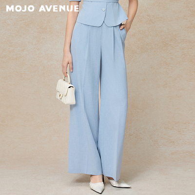 朗姿/MOJO莫佐2026夏新品直筒通勤职场高腰休闲裤温柔简约阔腿裤