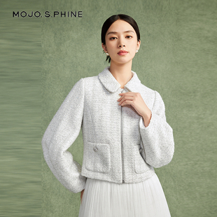 朗姿集团MOJO莫佐精致简约香风截短夹克外套2024冬季 设计 新独特款