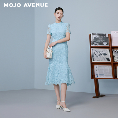 朗姿/MOJO AVENUE莫佐优雅浪漫镂空雕花连衣裙2025年新款修