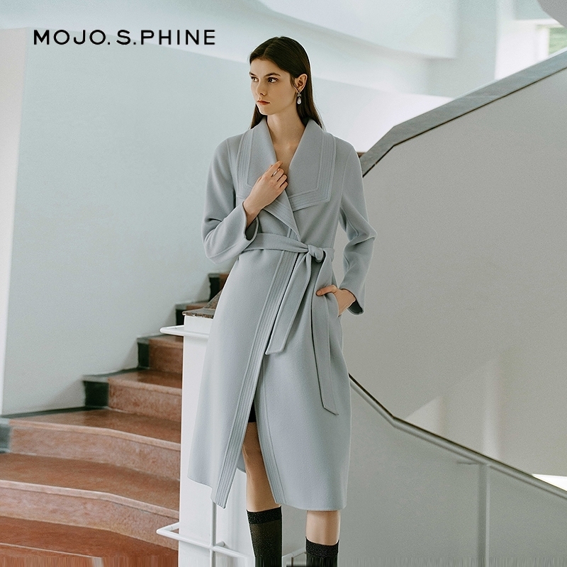 MOJO莫佐2025冬新款高奢松弛感双面呢大衣女气质莫兰迪羊毛大衣