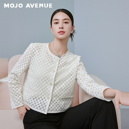 【舒心】朗姿/MOJO AVENUE法式水溶刺绣蕾丝轻薄开衫短外套