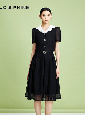 朗姿LANCY/MOJO AVENUE莫佐经典黑白撞色短外套2024年春夏新款优