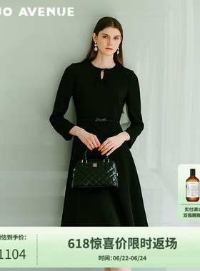 朗姿/MOJO AVENUE莫佐2025冬新款法式小资连衣裙女高级感黑色通勤