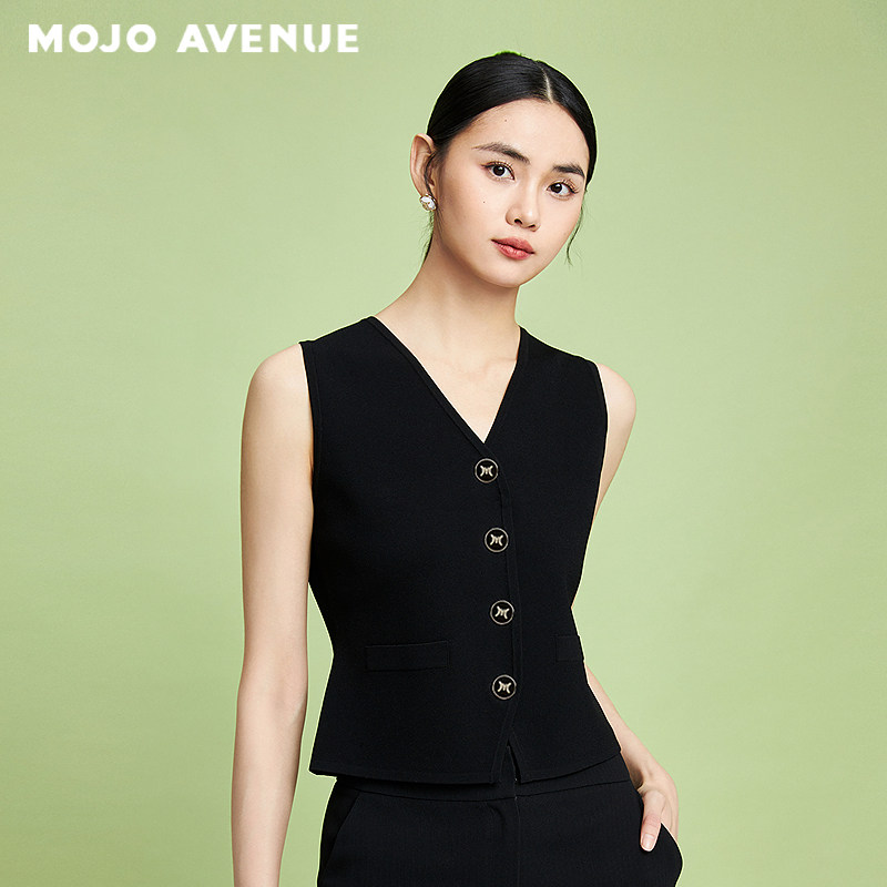 【赵奕欢同款】朗姿/MOJO莫佐立体剪裁西服马甲通勤干练新款背心