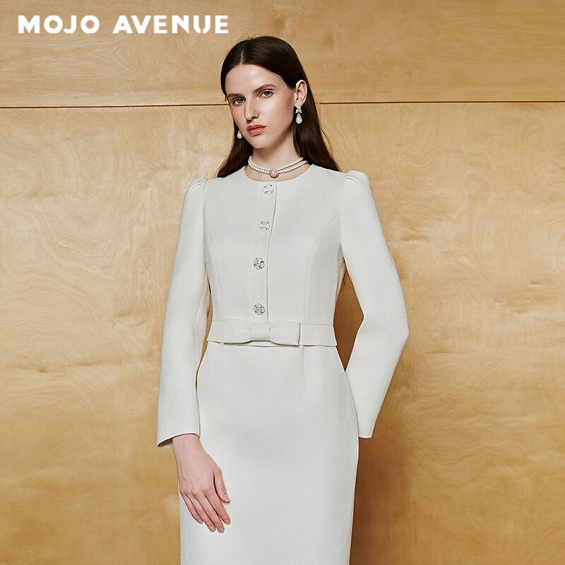 朗姿/MOJO春季新品2026小香风优雅连衣裙女职场通勤修身包臀裙