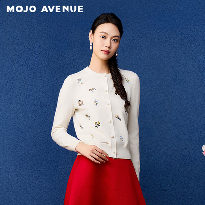 朗姿/MOJO AVENUE莫佐精致简约针织开衫2025年新款舒适亲肤百搭上