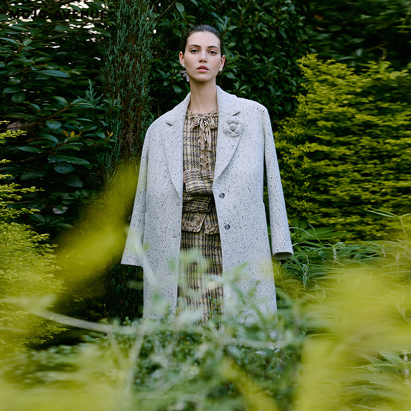 朗姿/莫佐夹花彩点花呢西服立体直角肩香风毛呢外套大衣长,女装/女士精品,毛呢外套,淘宝优惠券,粉丝福利购,淘宝优惠卷