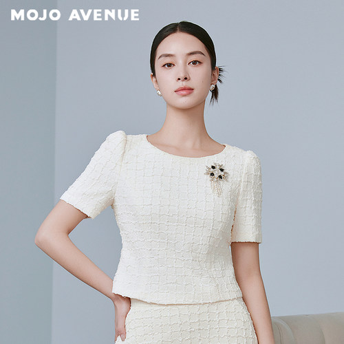 朗姿/MOJO AVENUE莫佐肌理感立体剪裁短外套2025年新款时尚