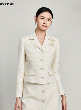 MOJO AVENUE莫佐优雅温婉小香风短外套2024年春季新款上衣收腰显