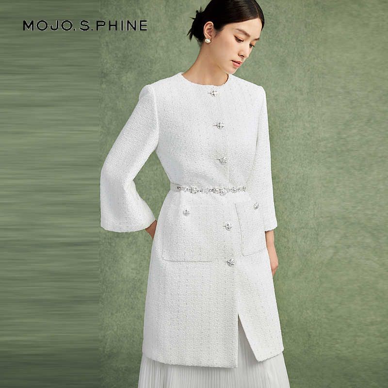 MOJO圆领山茶花立体廓形连衣裙