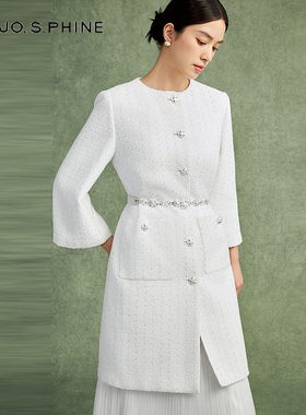 朗姿/MOJO AVENUE莫佐圆领山茶花立体廓形连衣裙2024年新款优