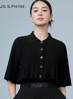 朗姿/MOJO AVENUE莫佐复古混纺云肩针织开衫2025年新款翻领