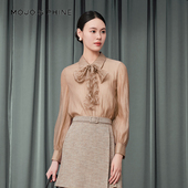 衬衫 女女浪漫蝴蝶结领 MOJO莫佐2025秋新款 法式 舒心 朗姿