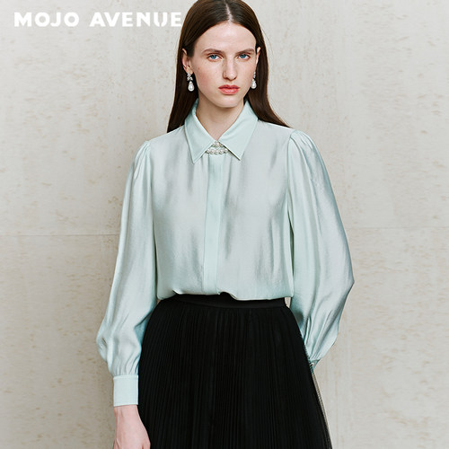 朗姿/MOJO莫佐2026春新品薄荷曼波清新衬衫女通勤约会松弛感上衣