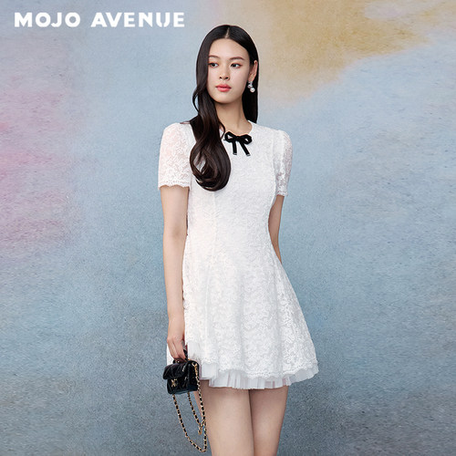 朗姿/MOJO莫佐2026夏新品蕾丝千金淑女连衣裙女法式优雅复古精致