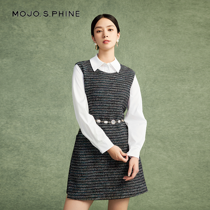 MOJO莫佐无袖收腰时尚连衣裙