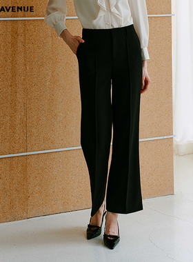 朗姿/MOJO AVENUE莫佐2025新款智感通勤西装裤女秋冬经典黑色高腰