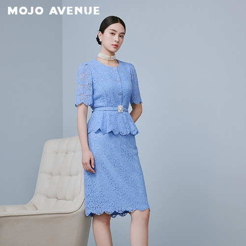 朗姿/MOJO AVENUE莫佐浪漫镂空雕花时尚短外套2025年新款优
