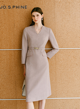 【舒心】MOJO AVENUE莫佐2025冬新款柔美干练连衣裙女时尚气质收