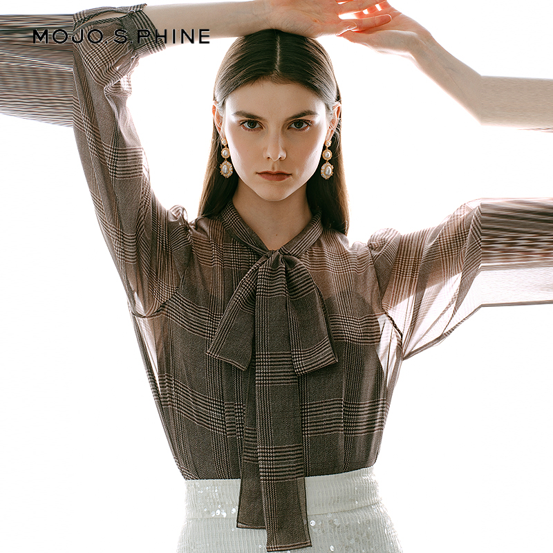 蝴蝶结系带 撞色提花