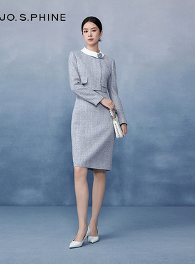 朗姿/MOJO AVENUE莫佐时尚撞色小翻领假两件连衣裙2025年早春新款