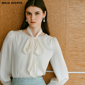 女氛围感高级经典 朗姿 法式 优雅飘带衬衫 MOJO AVENUE莫佐2025新款