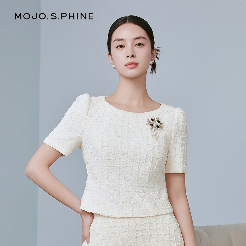 MOJO莫佐肌理感立体剪裁短外套2025年新款时尚气质上衣女朗姿集团