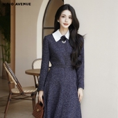 朗姿 MOJO AVENUE莫佐香风波点连衣裙女复古学院风优雅收腰A