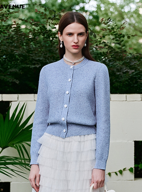 朗姿/MOJO春新品2026精致简约立体绞花针织开衫女通勤休闲上衣