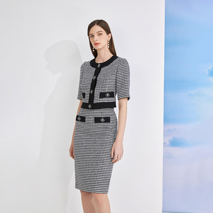 百搭通勤高级感小众黑白半身裙 新款 MOJO莫佐 S．PHINE2023年夏季