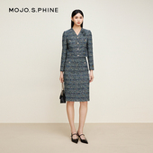 AVENUE莫佐法式 朗姿 MOJO 巴洛克进口花呢小香风短外套2024新