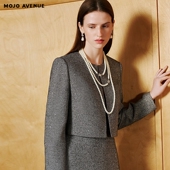 朗姿 黑白细花呢短外套女气质通勤 经典 MOJO AVENUE莫佐2026春新品