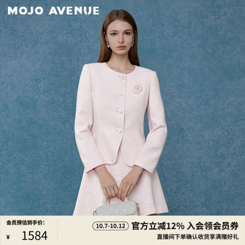 朗姿/MOJO莫佐2026秋新品优雅千金小香风西装外套通勤山茶花上衣