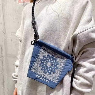 日本代购腰果花大号mini化妆包ballchain环保袋刺绣拉链尼龙袋子