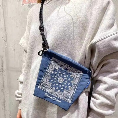 日本代购腰果花大号mini化妆包ballchain环保袋刺绣拉链尼龙袋子