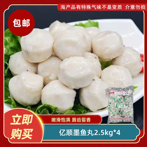 电白亿顺墨鱼丸2.5kg*4火锅烧烤麻辣烫串串关东煮食材餐饮商用