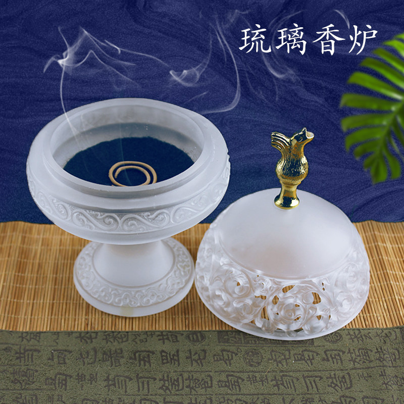 琉璃香炉丹顶博山炉摆件
