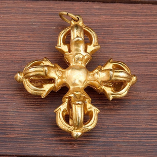 尼泊尔纯铜藏饰品普巴金刚镢降魔杵复古个性项链吊坠五股金刚挂件