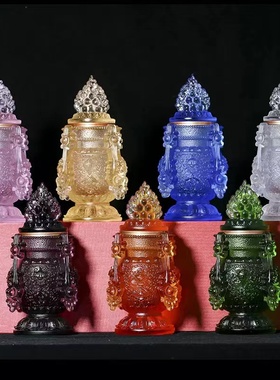 财神宝瓶装藏宝瓶古法琉璃